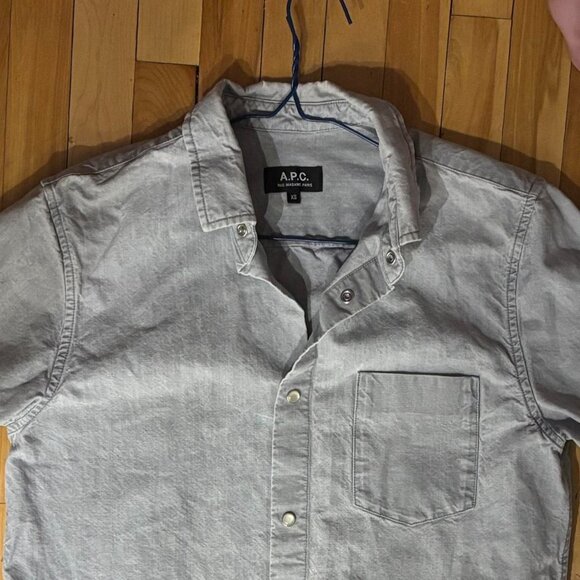 Vintage A.P.C. Light Grey Button-Up Shirt - Picture 1 of 6